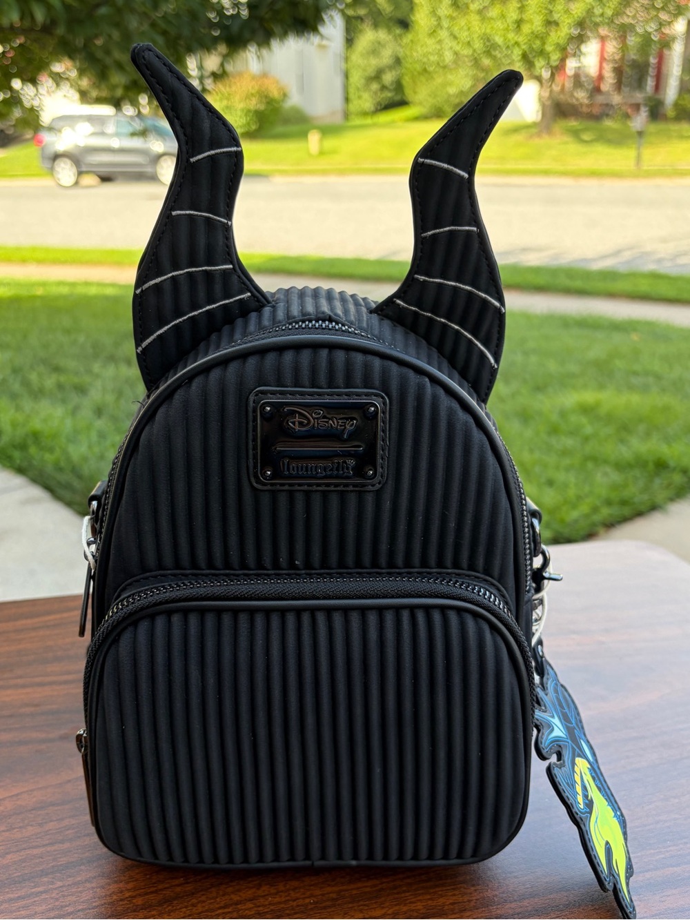 Loungefly Disney Maleficent Dragon Horns Convertible Mini Backpack NWT